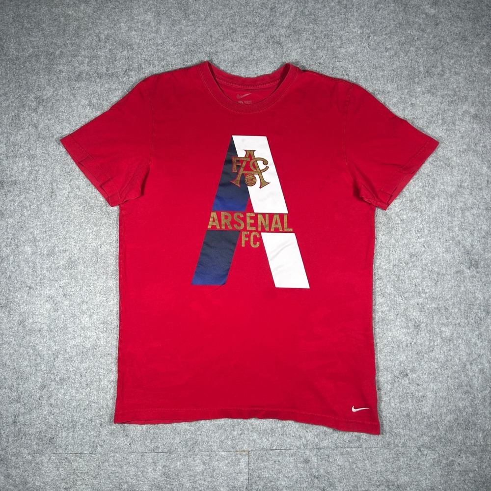 Nike Arsenal FC T Shirt Mens XL Red Slim Fit Soccer Football Graphic Tee